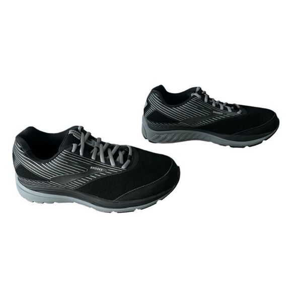 New Brooks Addiction Walker Suede Shoes Sneakers Black Primer Black 8 Extra Wide - Picture 3 of 8